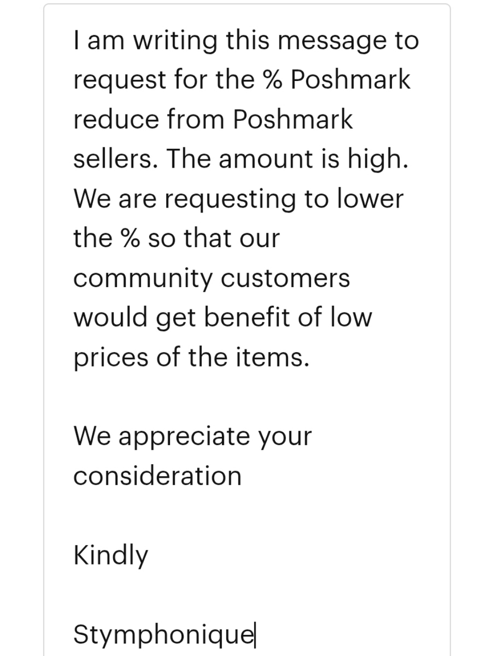 Community Request To POSHMARK Team